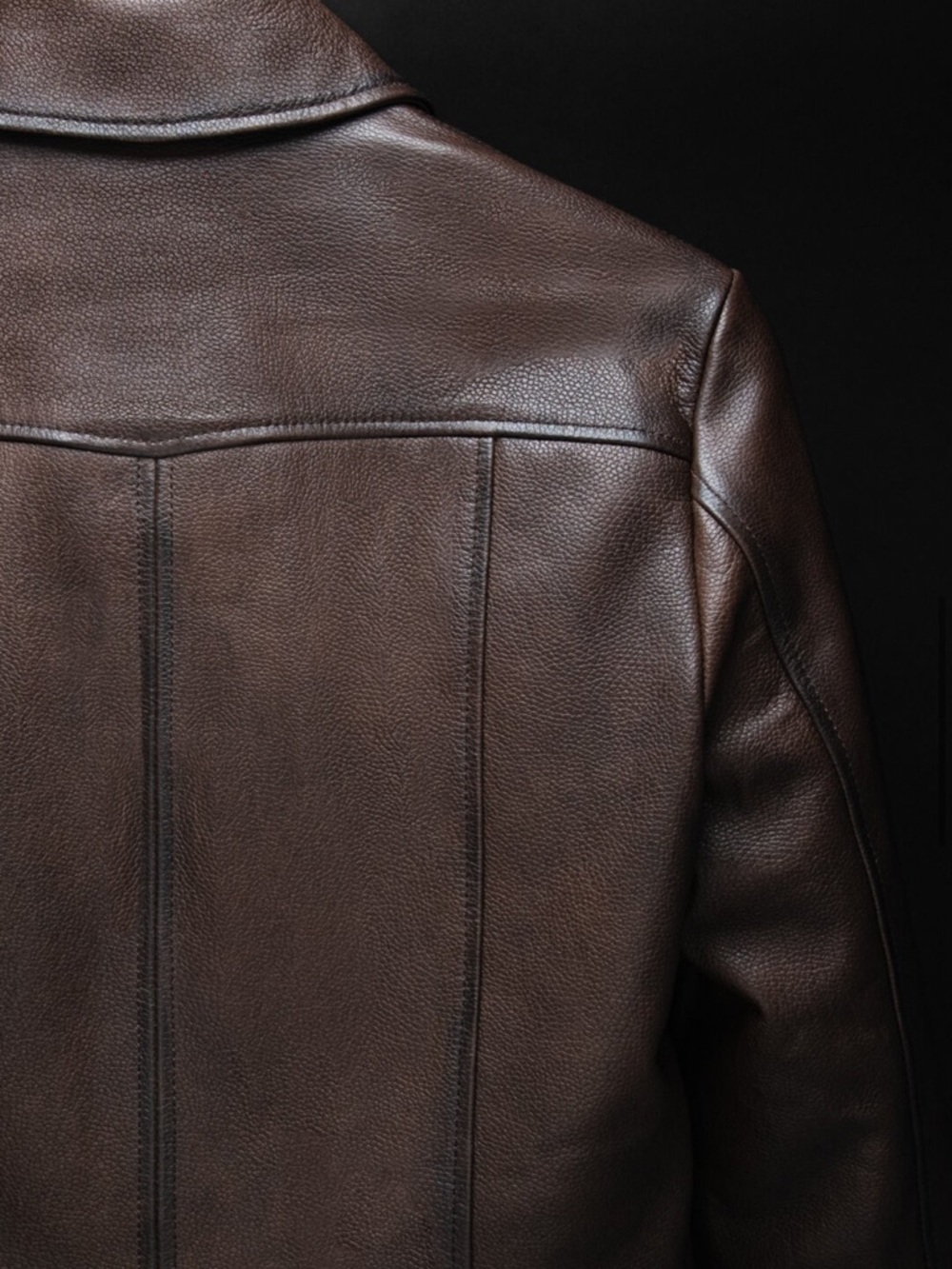 Boda Skins vintage Brown Leather Zip-Front Jacket - Picture 6 of 13